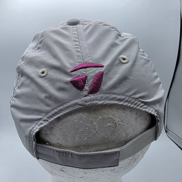 TaylorMade Womens Adjustable Gray Hat Embroidered Logo Floral Accent Golf Casual - Picture 3 of 9